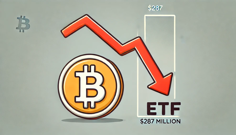 $287 milhões desaparecem dos ETFs de Bitcoin