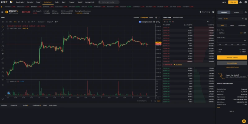 Comprar e vender na Bybit
